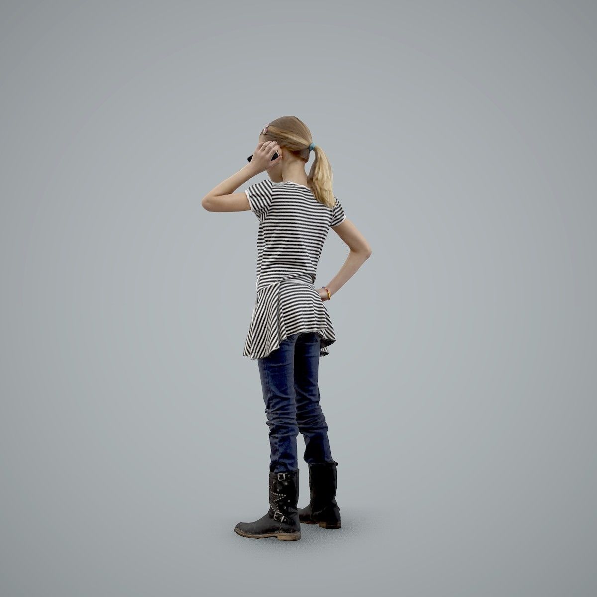 Standing Casual Girl Talking on the Phone CGirl0003-HD2-O02P01-S 3D model_35