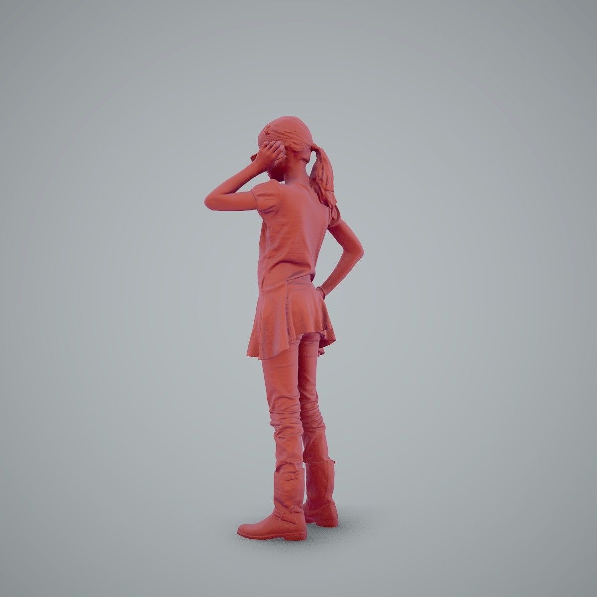 Standing Casual Girl Talking on the Phone CGirl0003-HD2-O02P01-S 3D model_36