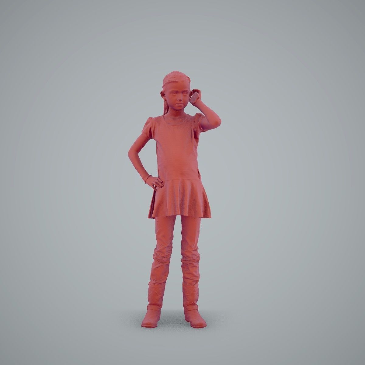 Standing Casual Girl Talking on the Phone CGirl0003-HD2-O02P01-S 3D model_21