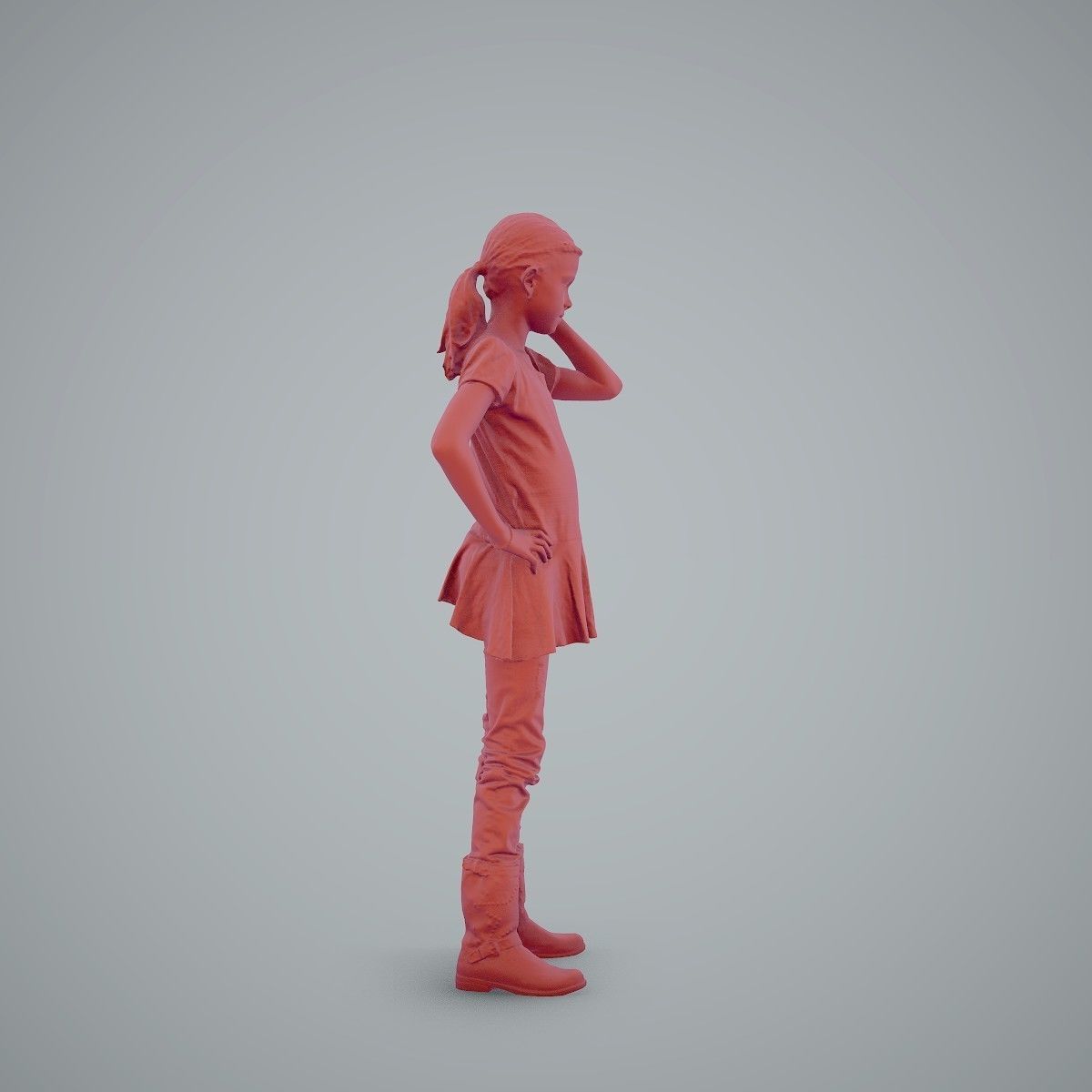 Standing Casual Girl Talking on the Phone CGirl0003-HD2-O02P01-S 3D model_29