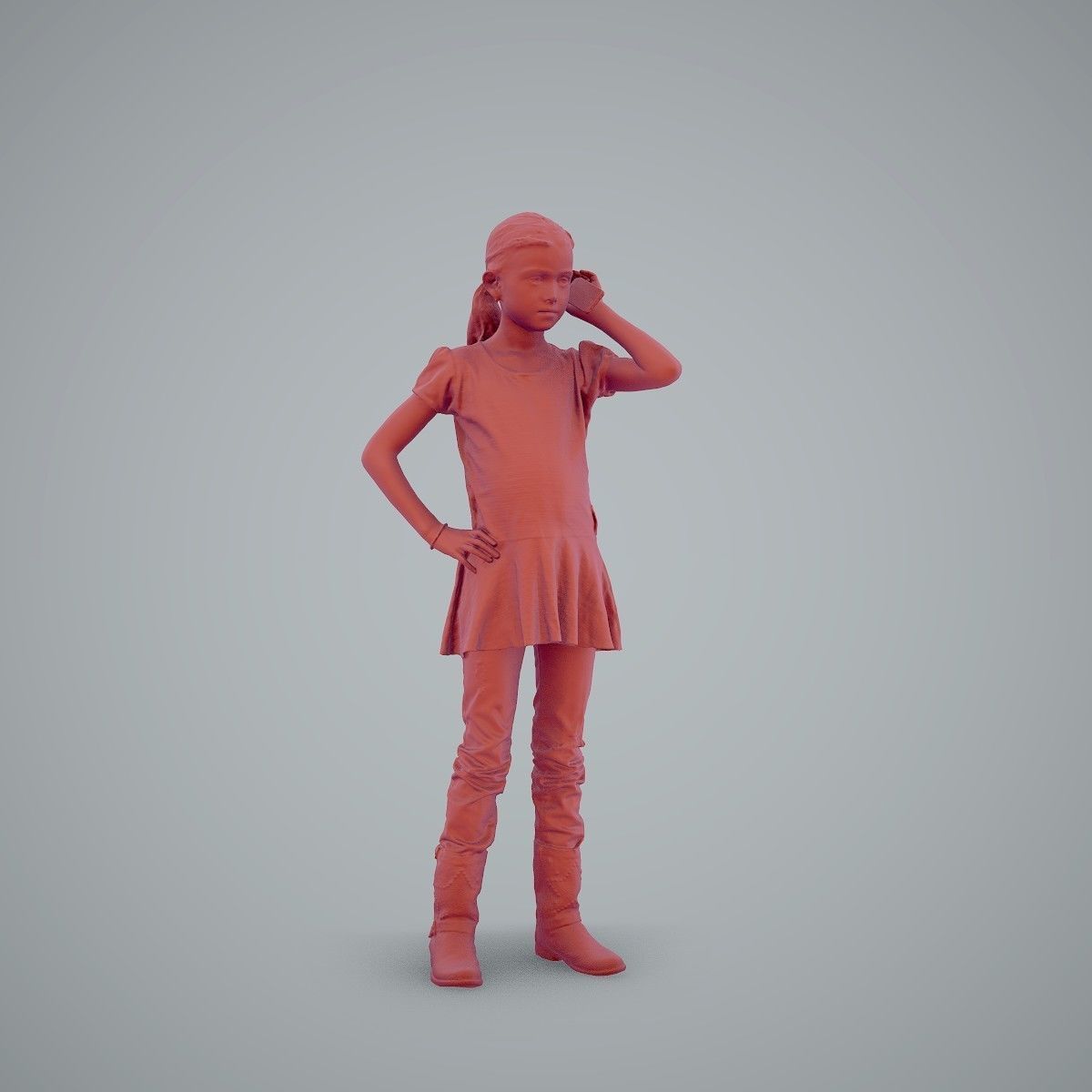 Standing Casual Girl Talking on the Phone CGirl0003-HD2-O02P01-S 3D model_38