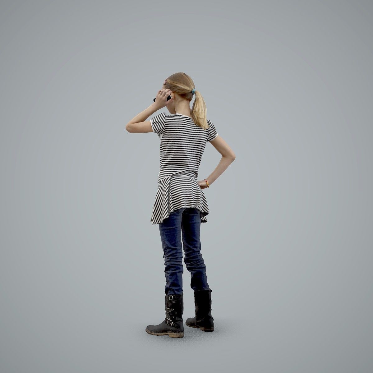 Standing Casual Girl Talking on the Phone CGirl0003-HD2-O02P01-S 3D model_33
