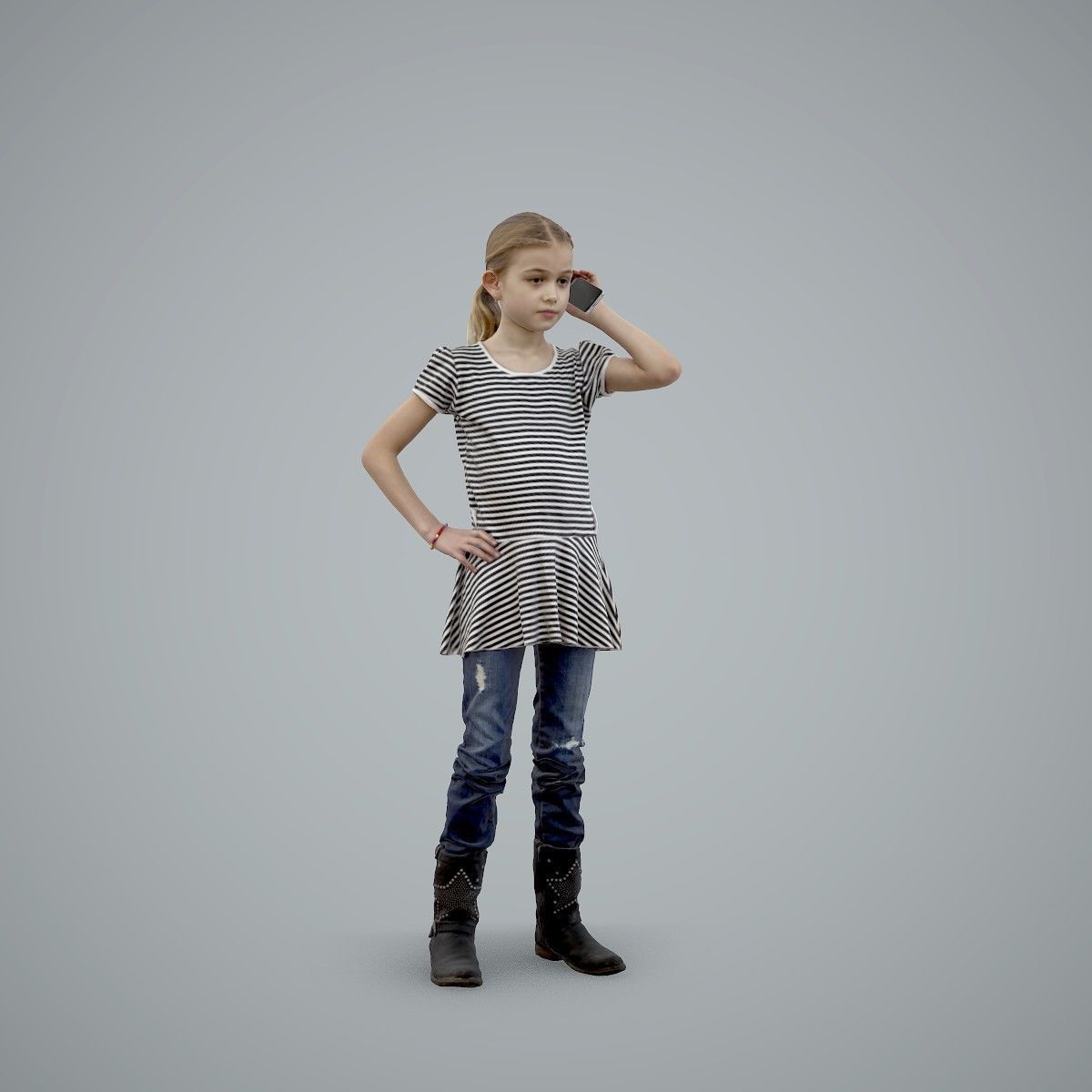 Standing Casual Girl Talking on the Phone CGirl0003-HD2-O02P01-S 3D model_73