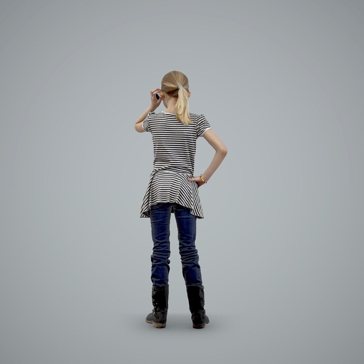Standing Casual Girl Talking on the Phone CGirl0003-HD2-O02P01-S 3D model_11