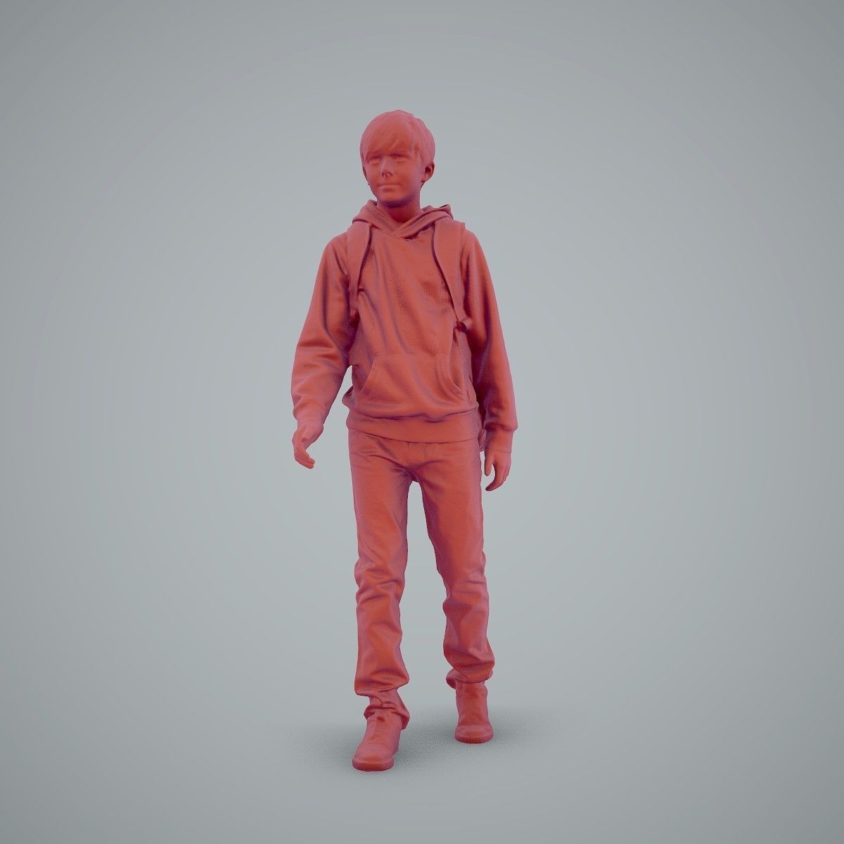 standing Casual Boy with Red Sweatshirt CBoy0004-HD2-O02P01-S 3D model_7
