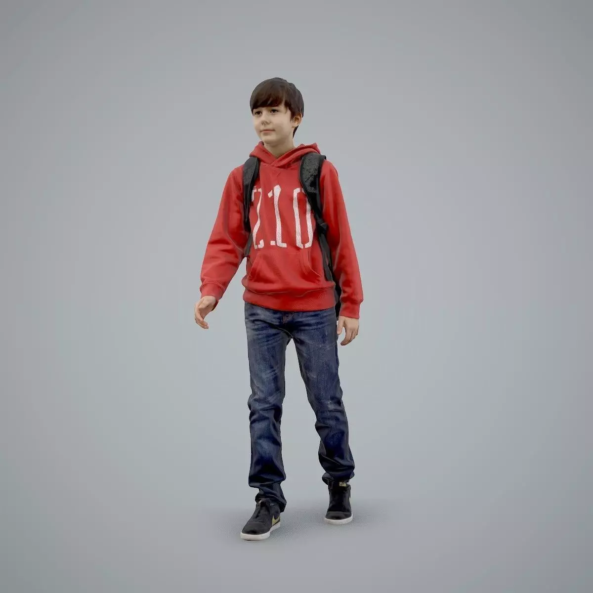 standing Casual Boy with Red Sweatshirt CBoy0004-HD2-O02P01-S 3D model_0