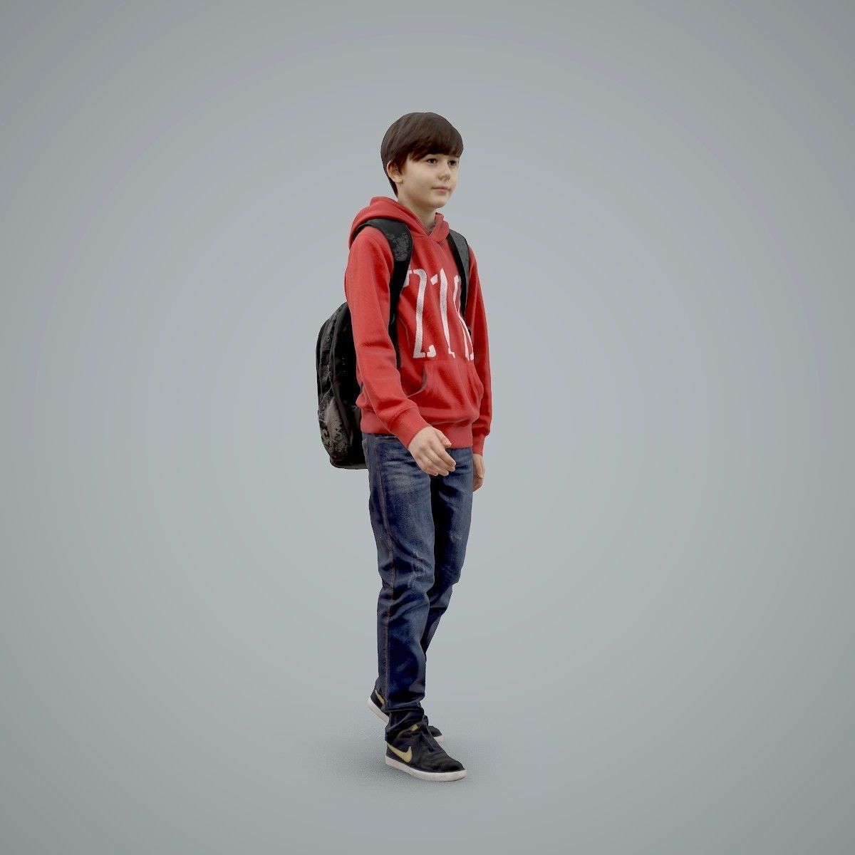 standing Casual Boy with Red Sweatshirt CBoy0004-HD2-O02P01-S 3D model_3