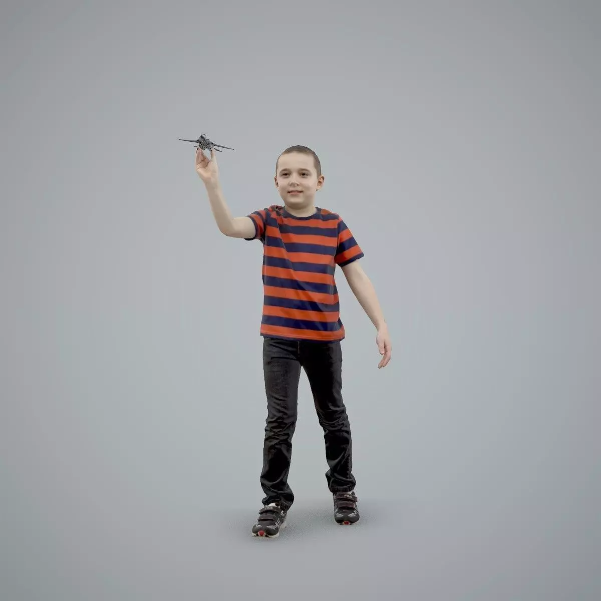 Boy Playing with an Airplane CBoy0005-HD2-O02P01-S 3D model_0