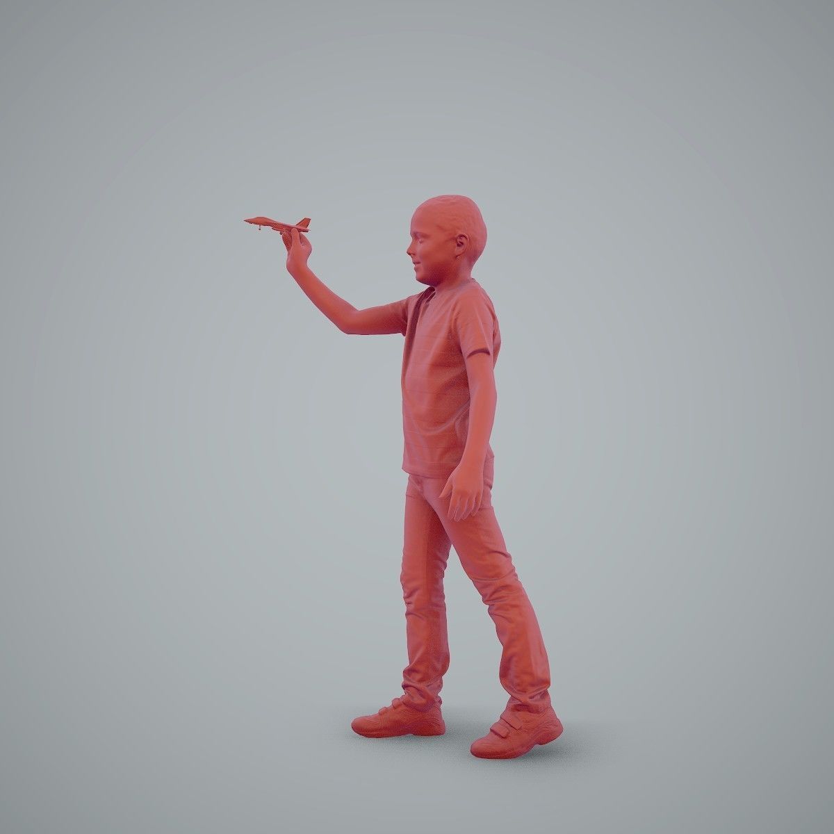 Boy Playing with an Airplane CBoy0005-HD2-O02P01-S 3D model_73