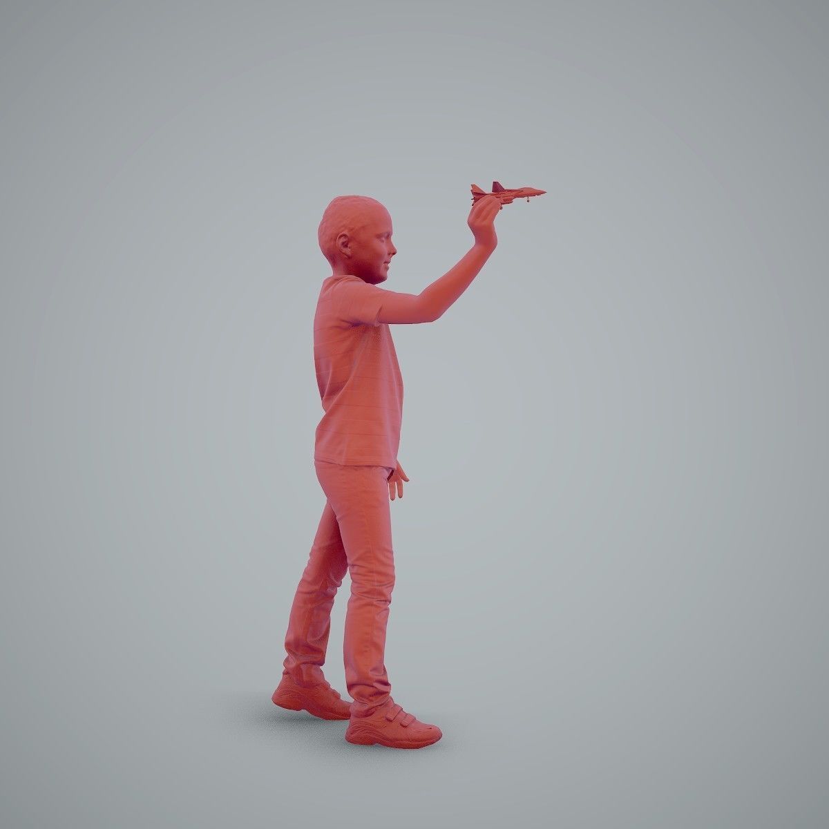 Boy Playing with an Airplane CBoy0005-HD2-O02P01-S 3D model_66