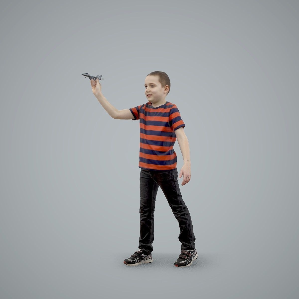 Boy Playing with an Airplane CBoy0005-HD2-O02P01-S 3D model_10