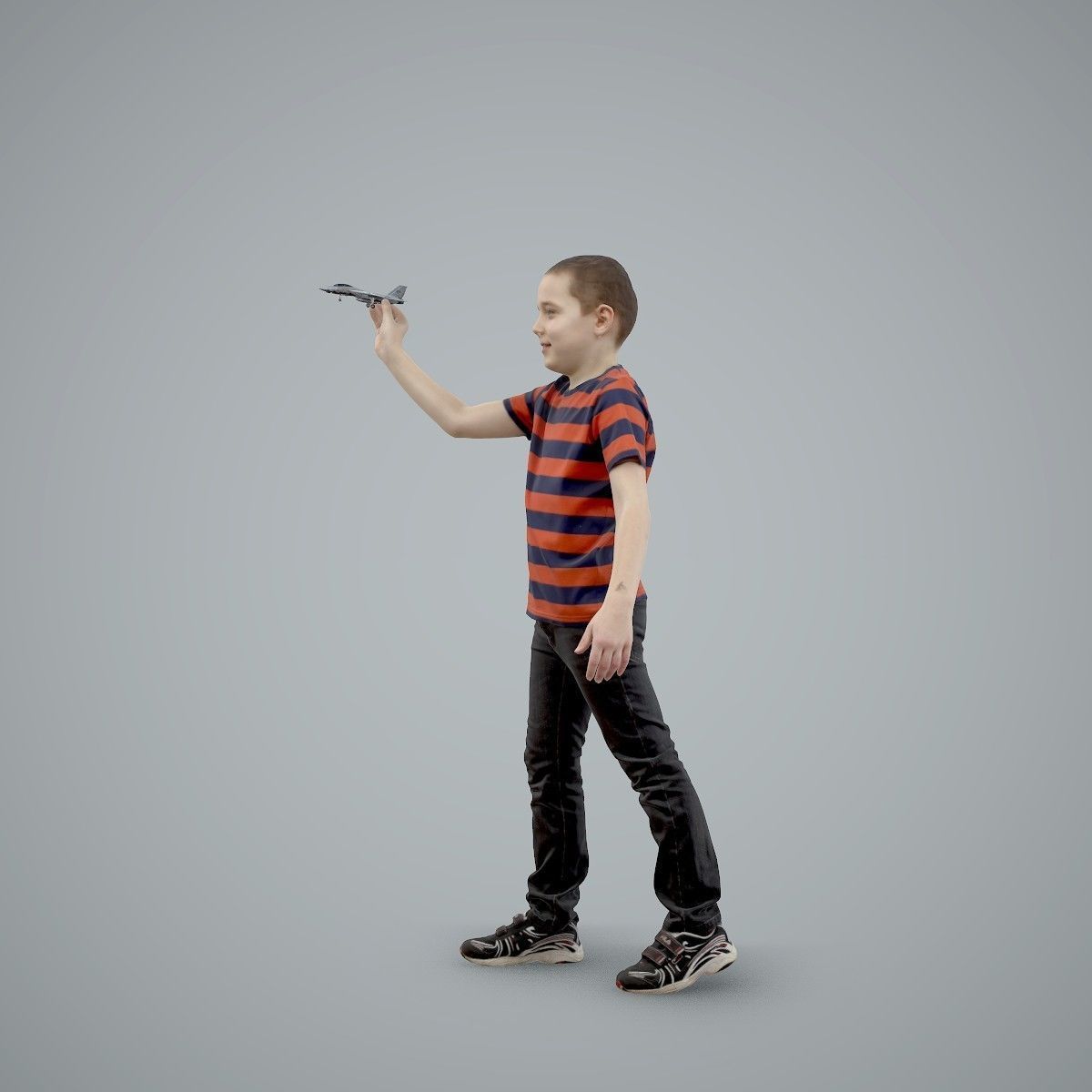 Boy Playing with an Airplane CBoy0005-HD2-O02P01-S 3D model_6