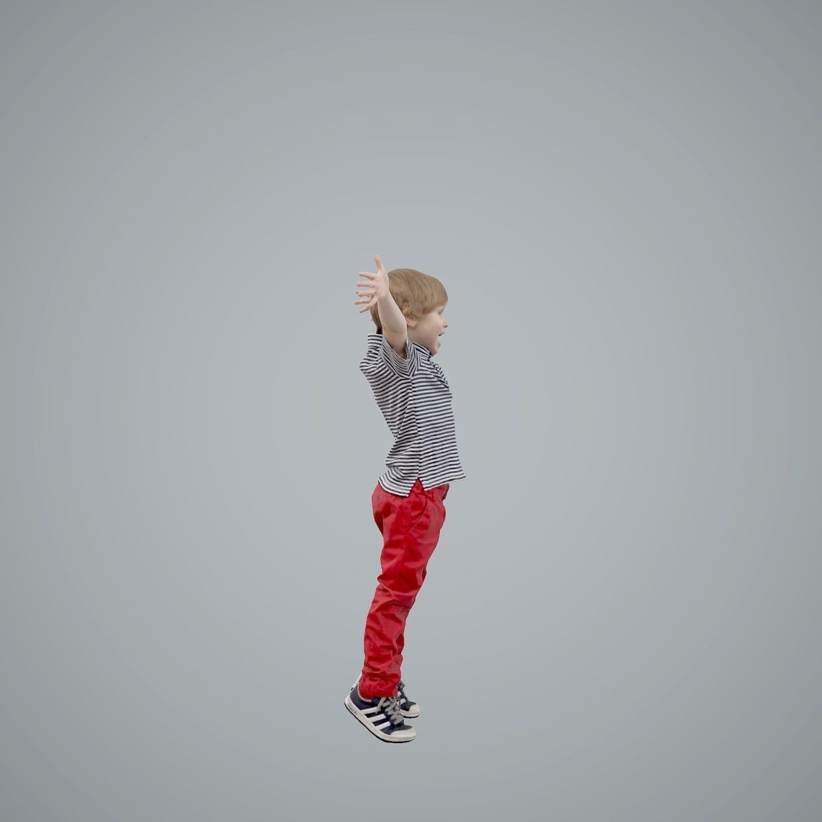 Happy Boy with Red Pants Jumping CBoy0003-HD2-O02P01-S 3D model_1