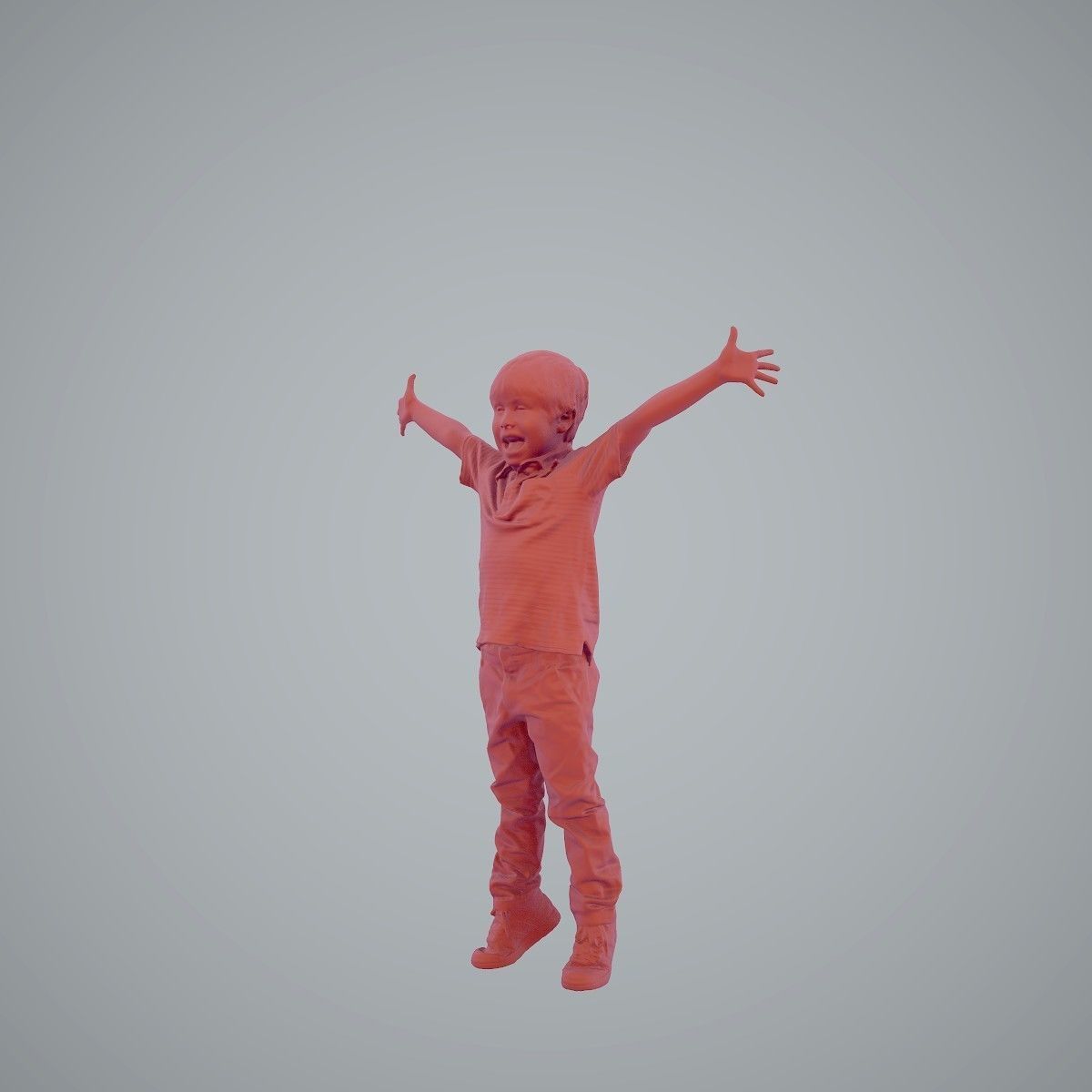 Happy Boy with Red Pants Jumping CBoy0003-HD2-O02P01-S 3D model_8