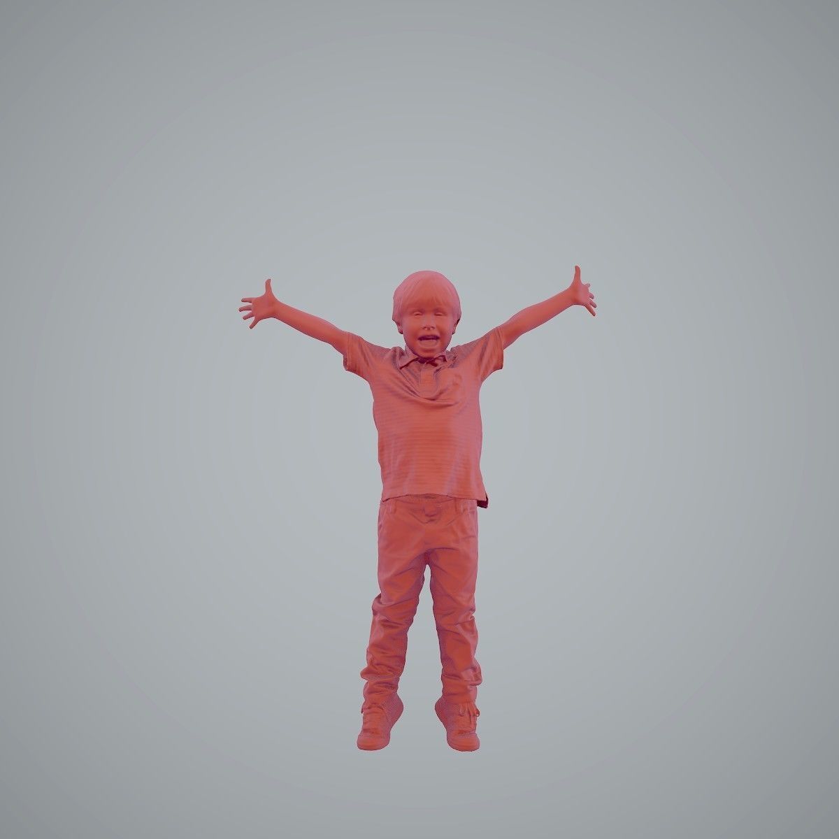 Happy Boy with Red Pants Jumping CBoy0003-HD2-O02P01-S 3D model_15