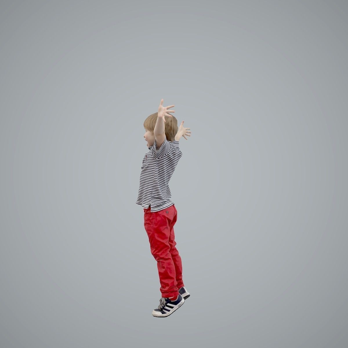 Happy Boy with Red Pants Jumping CBoy0003-HD2-O02P01-S 3D model_3
