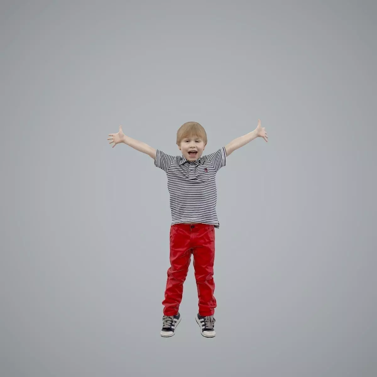 Happy Boy with Red Pants Jumping CBoy0003-HD2-O02P01-S 3D model_0