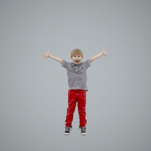 Happy Boy with Red Pants Jumping CBoy0003-HD2-O02P01-S 3D model