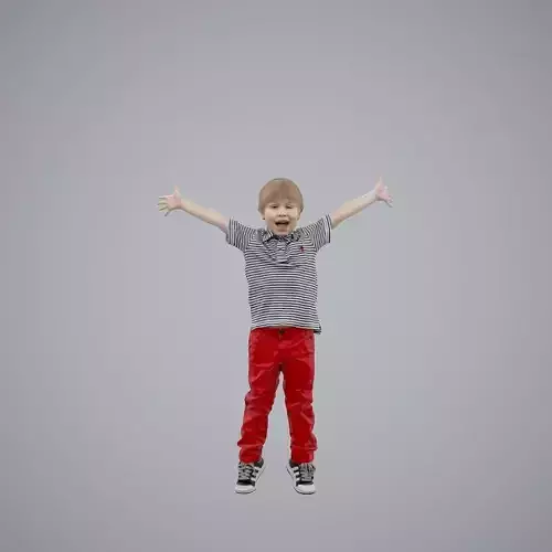 Happy Boy with Red Pants Jumping CBoy0003-HD2-O02P01-S