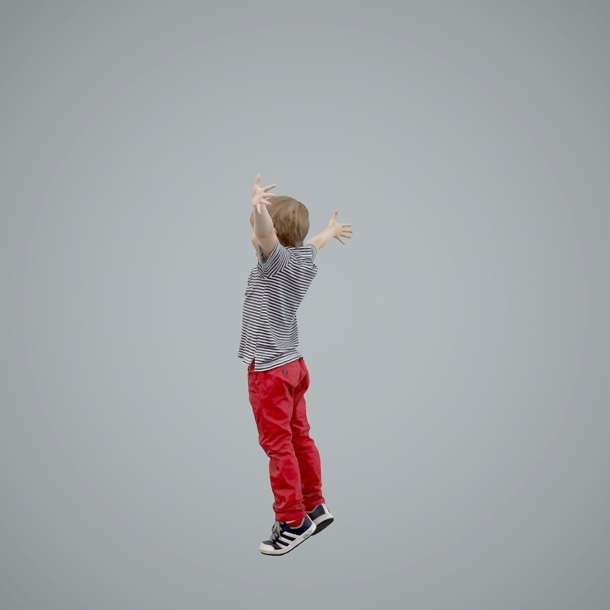 Happy Boy with Red Pants Jumping CBoy0003-HD2-O02P01-S 3D model_2