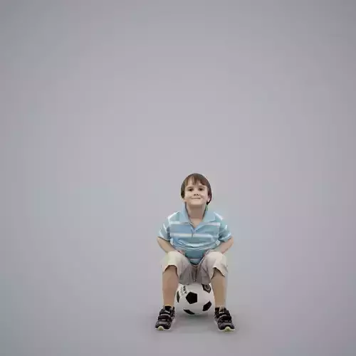 Playful Boy Sitting on Soccer Ball CBoy0002-HD2-O02P01-S