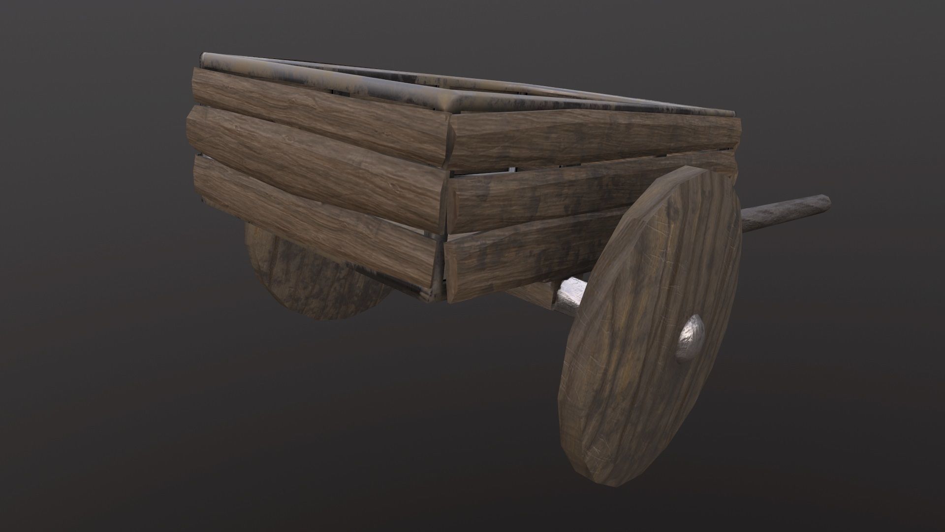 Medieval cart Low-poly 3D model_1