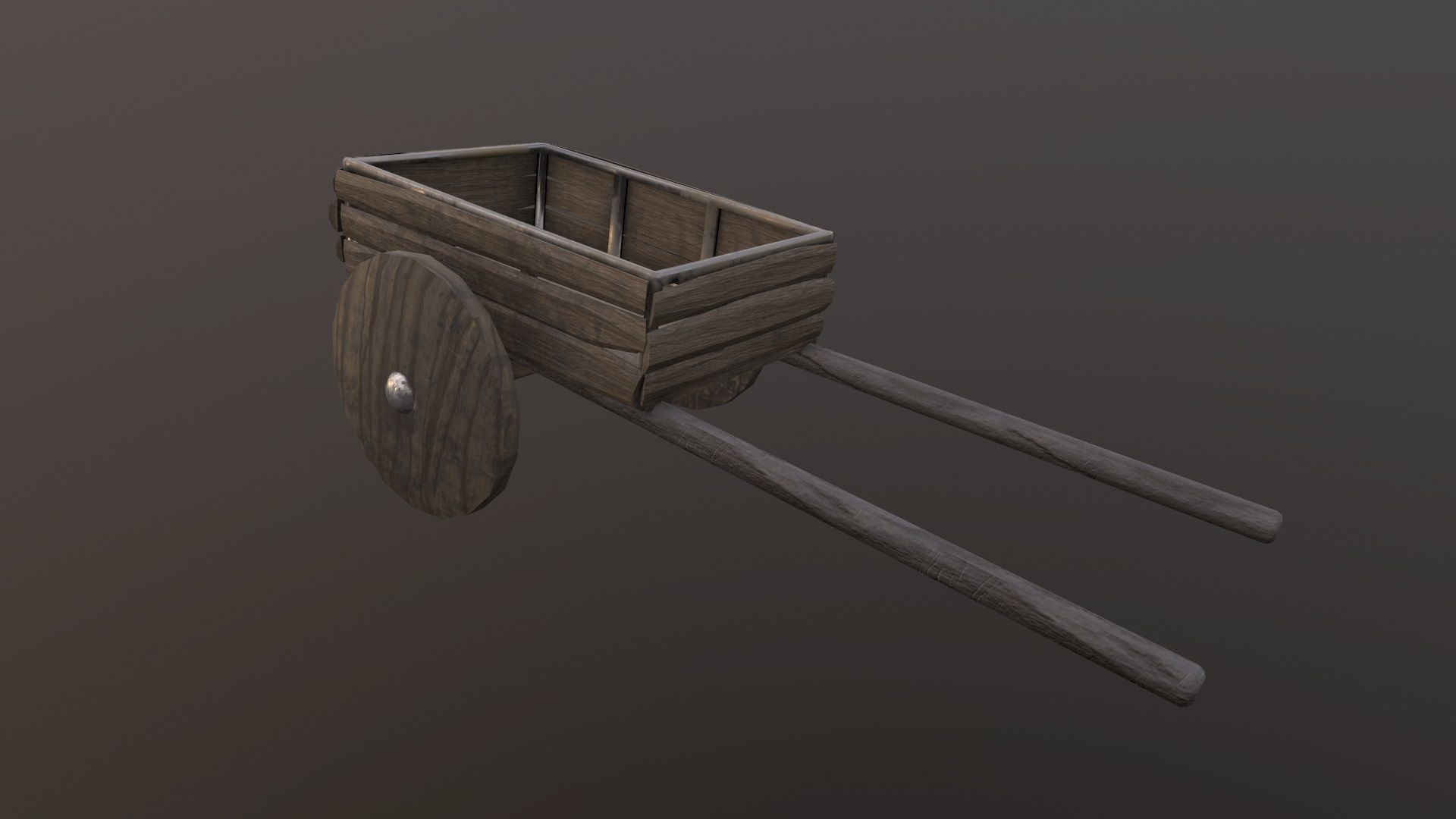 Medieval cart Low-poly 3D model_0