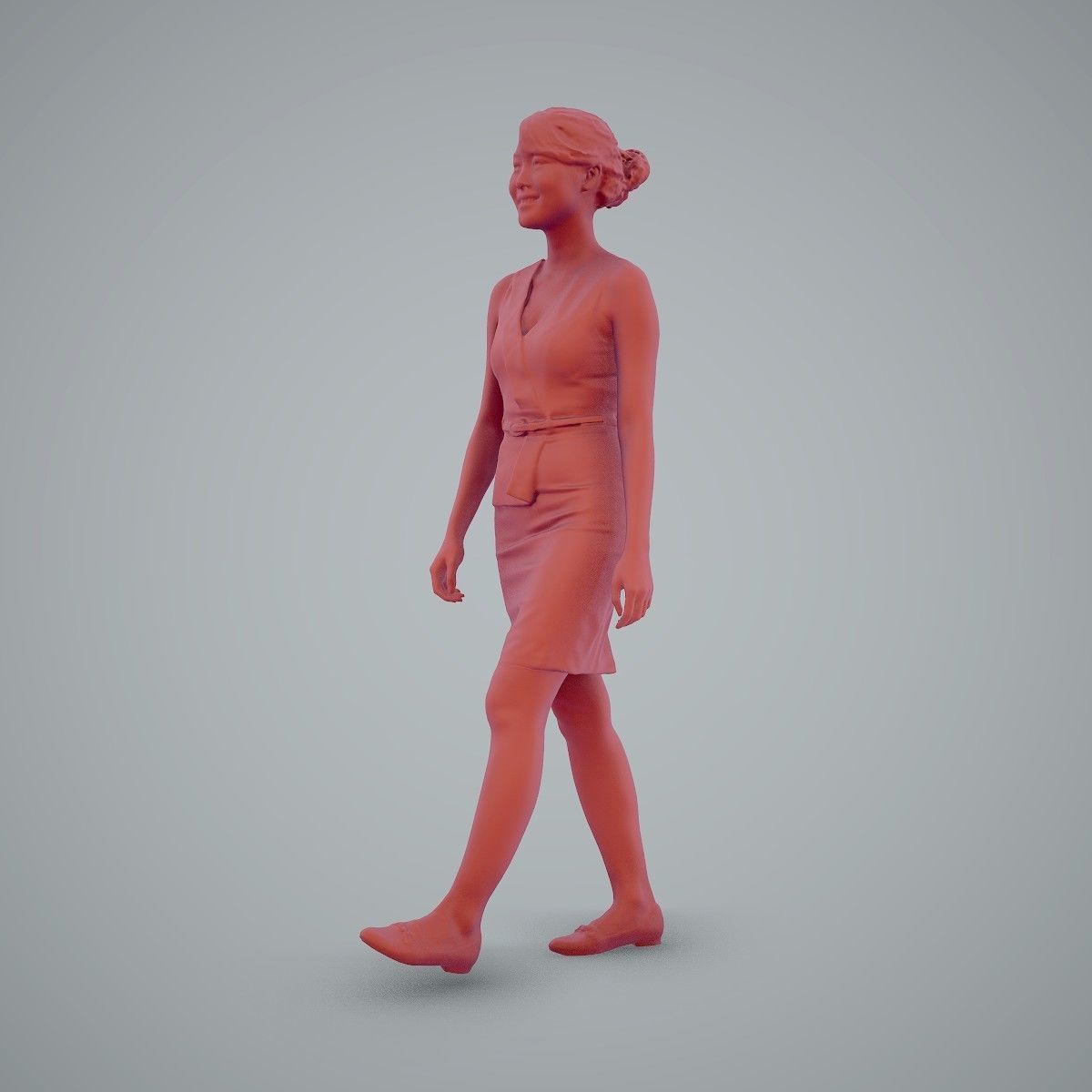 Walking Business Woman with Dress BWom0100-HD2-O02P02-S 3D model_23
