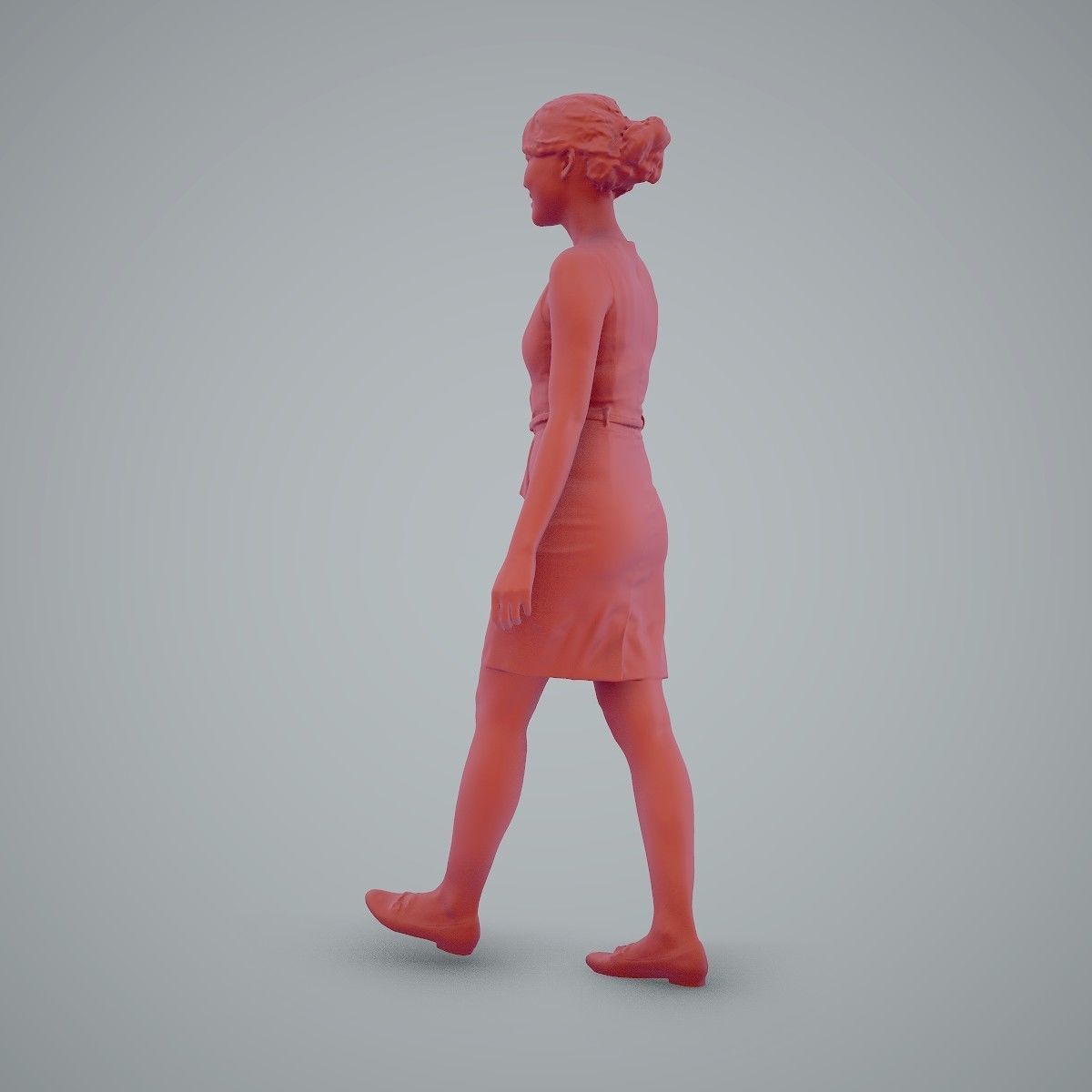 Walking Business Woman with Dress BWom0100-HD2-O02P02-S 3D model_25