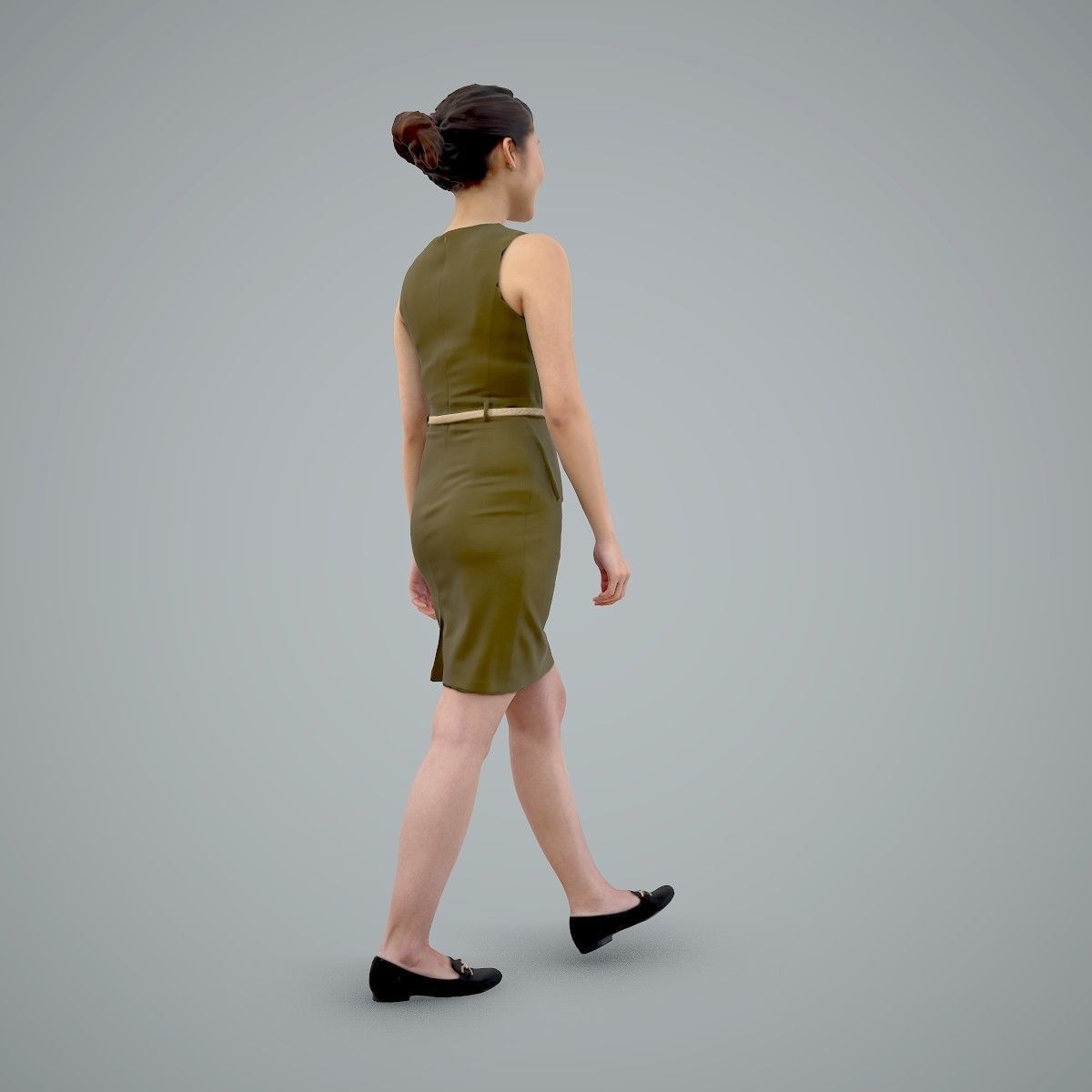 Walking Business Woman with Dress BWom0100-HD2-O02P02-S 3D model_24