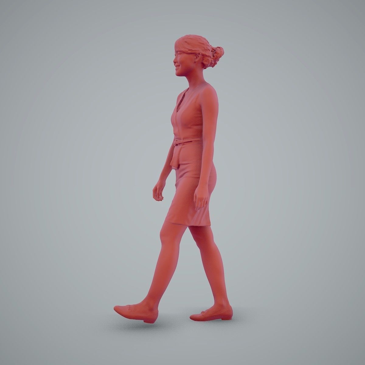 Walking Business Woman with Dress BWom0100-HD2-O02P02-S 3D model_20