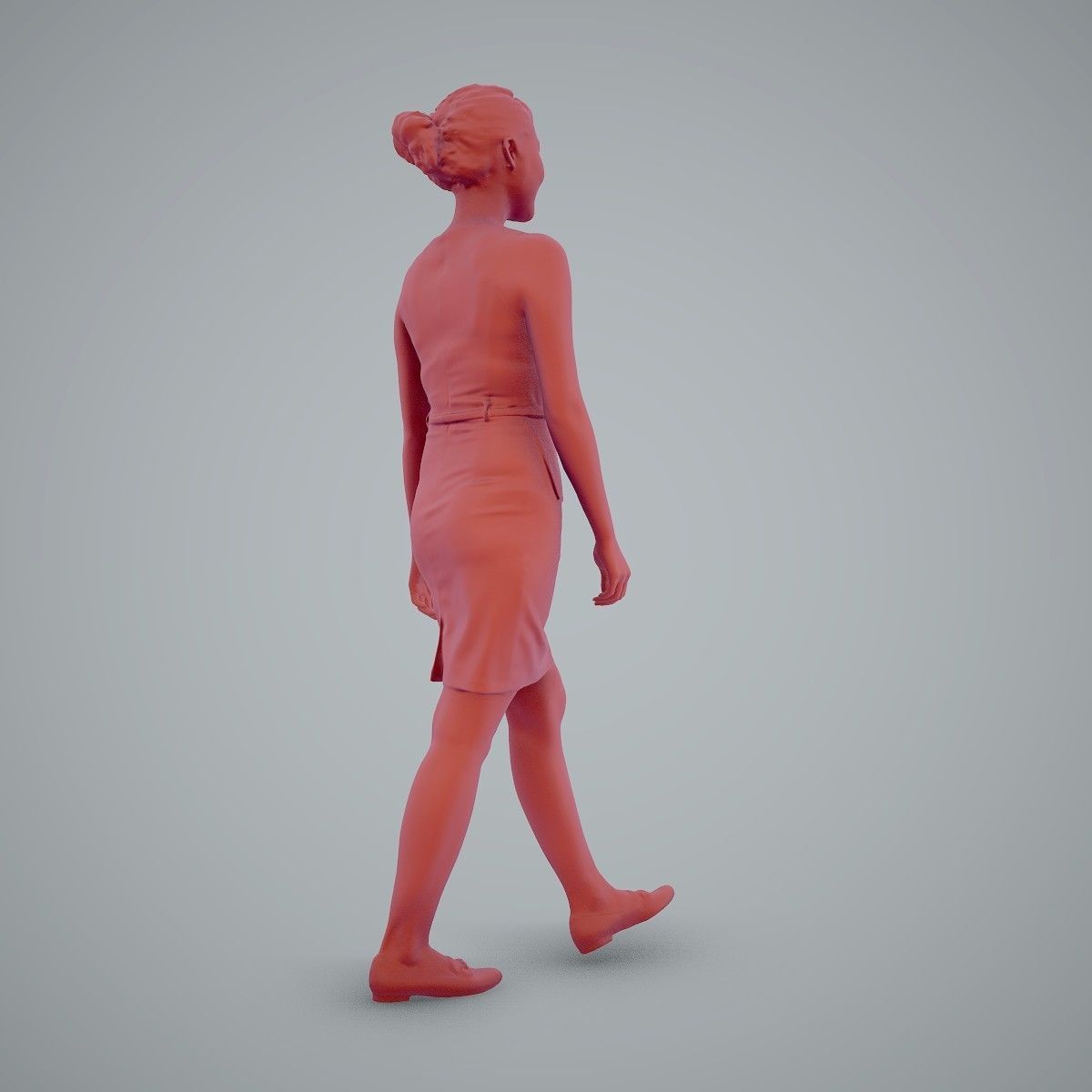 Walking Business Woman with Dress BWom0100-HD2-O02P02-S 3D model_18