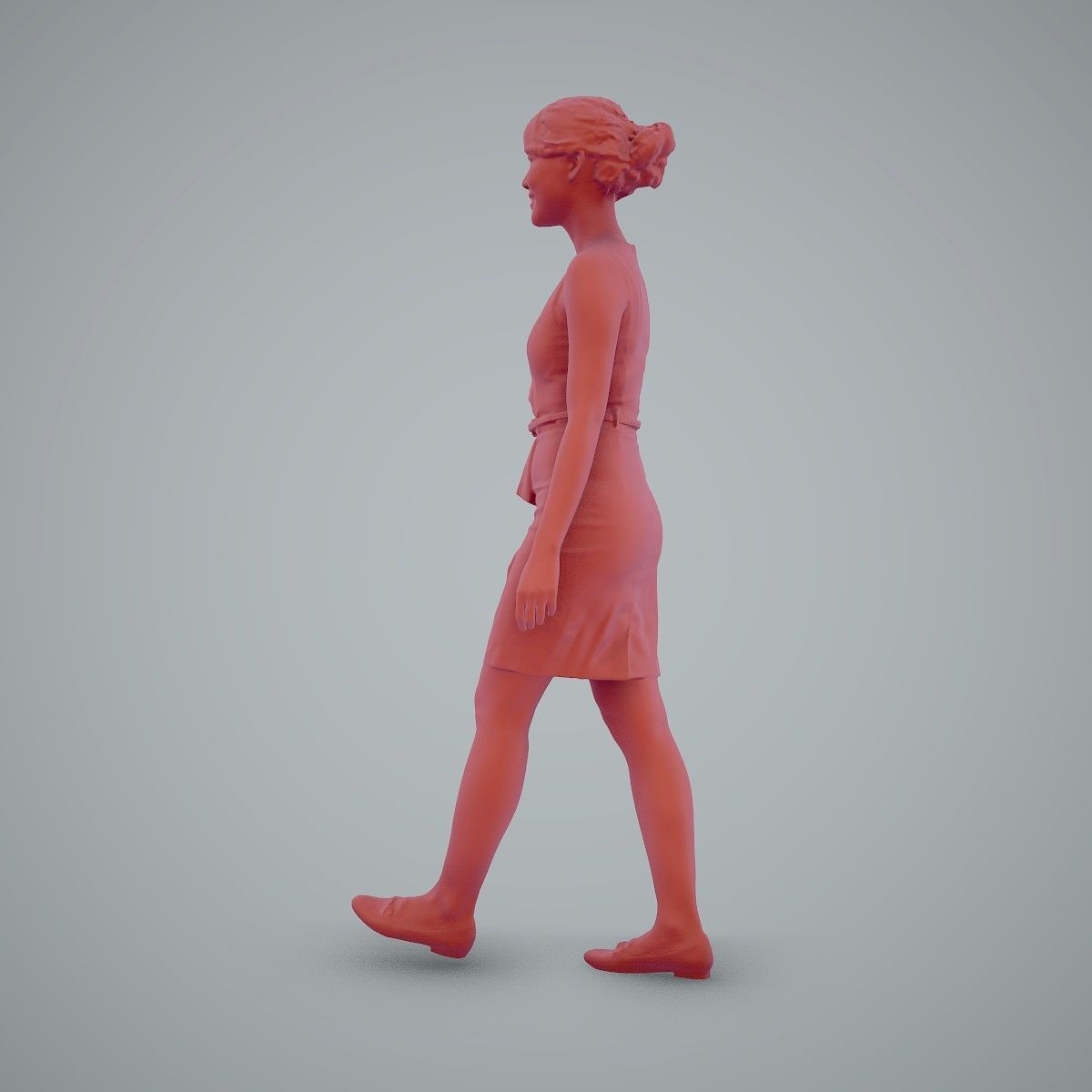 Walking Business Woman with Dress BWom0100-HD2-O02P02-S 3D model_17