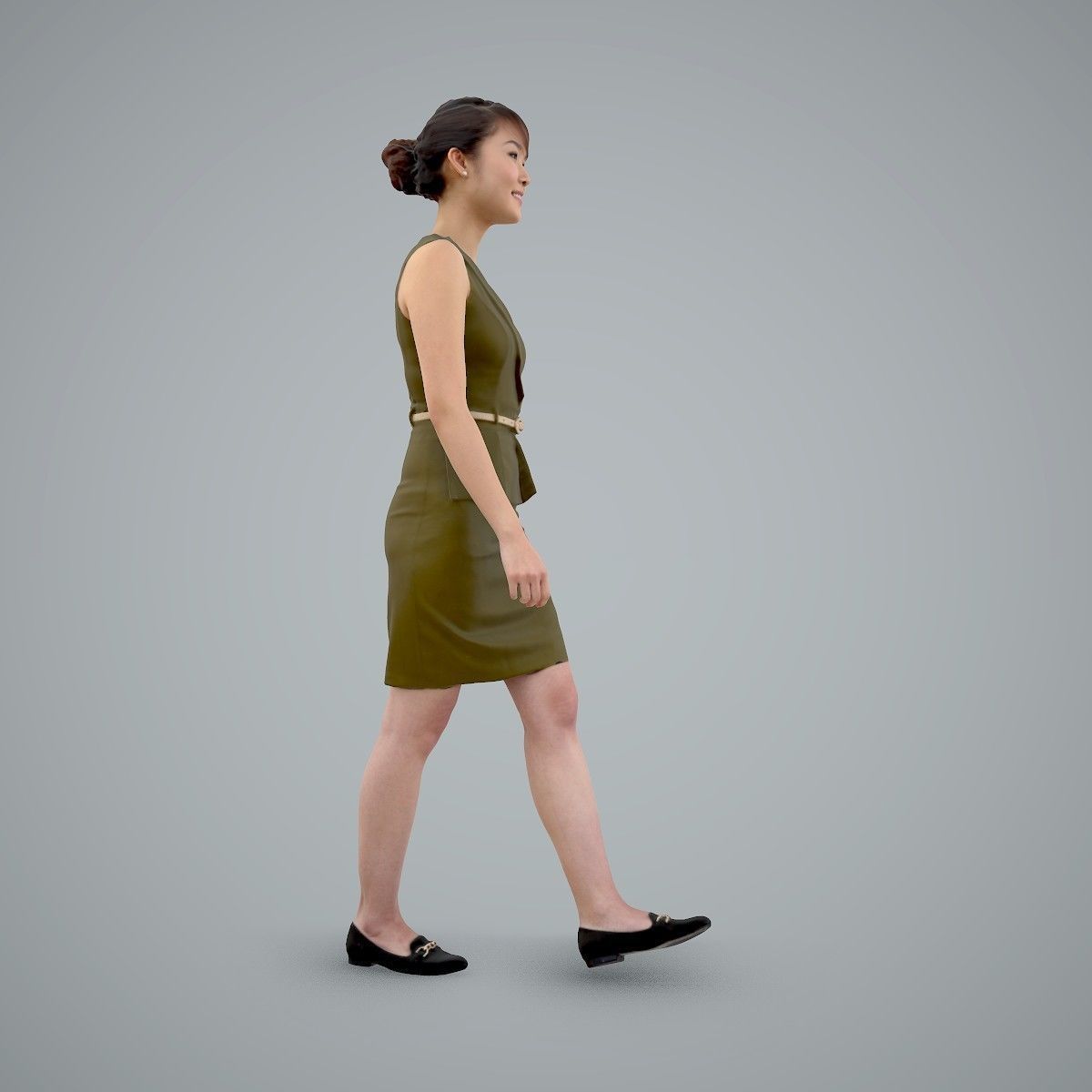 Walking Business Woman with Dress BWom0100-HD2-O02P02-S 3D model_22
