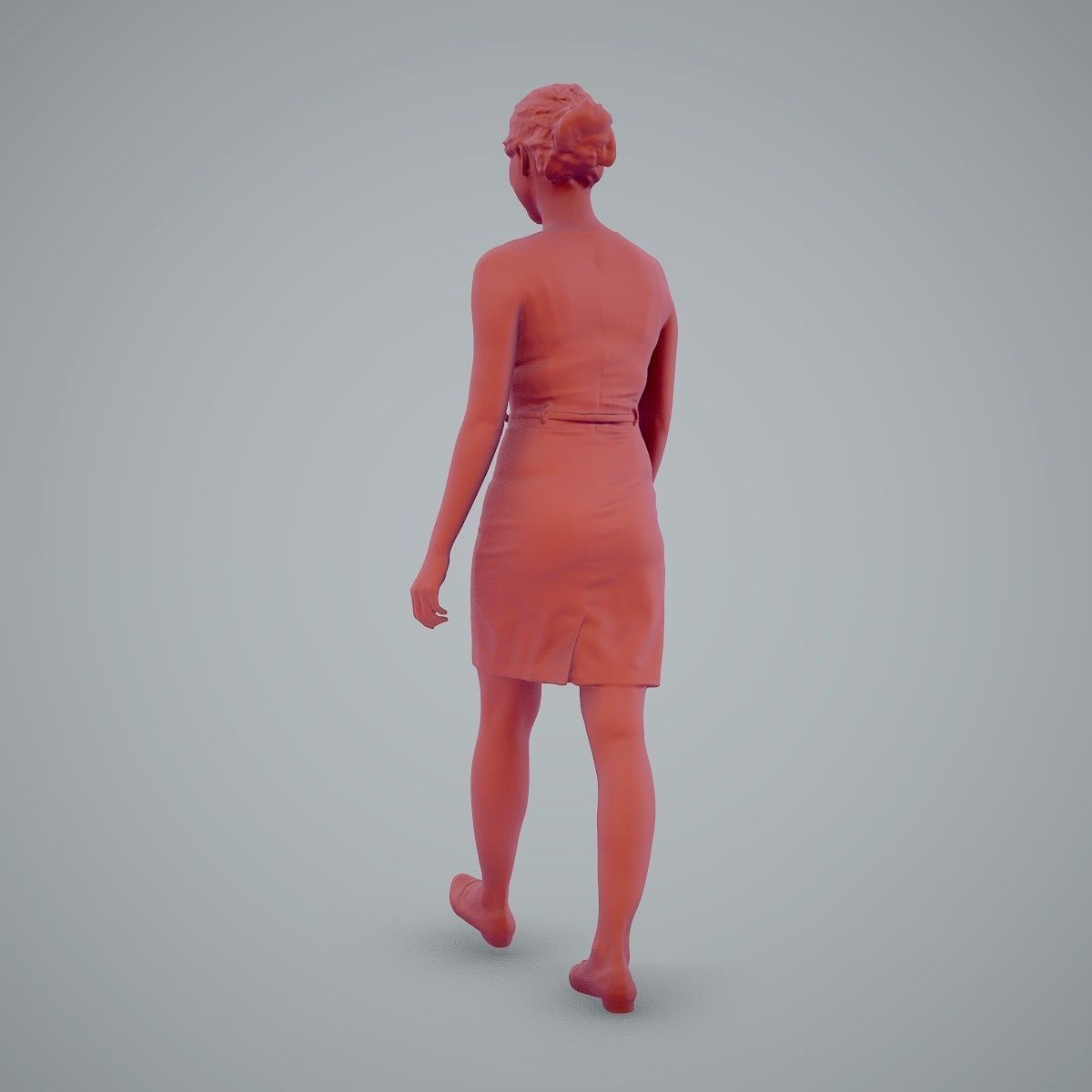 Walking Business Woman with Dress BWom0100-HD2-O02P02-S 3D model_16
