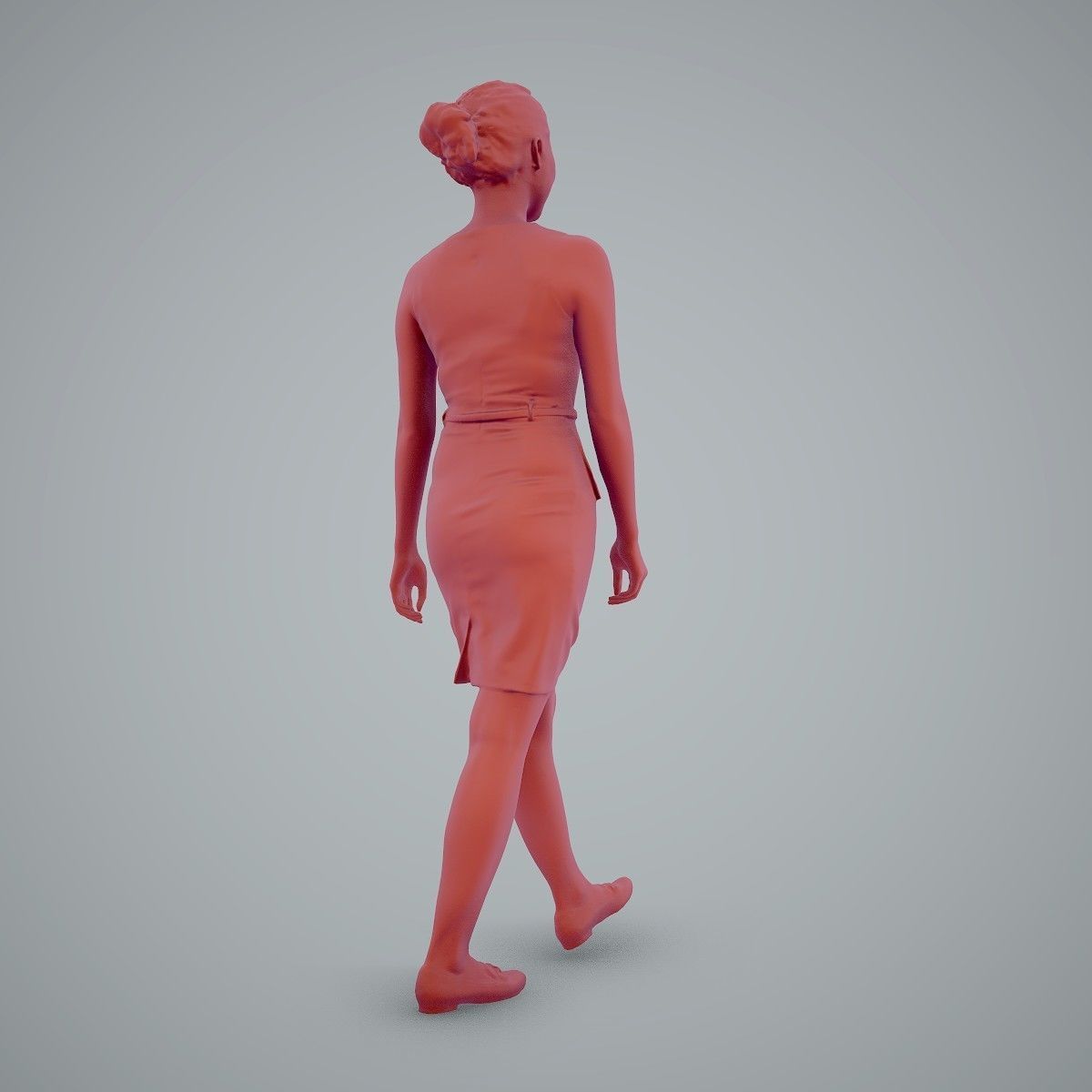 Walking Business Woman with Dress BWom0100-HD2-O02P02-S 3D model_41