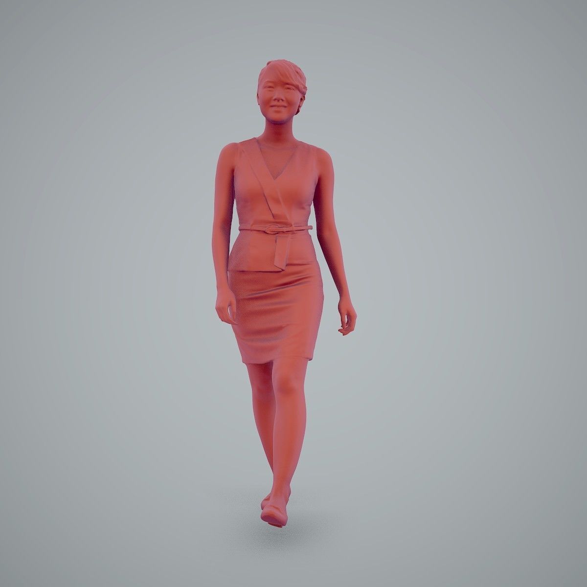 Walking Business Woman with Dress BWom0100-HD2-O02P02-S 3D model_12