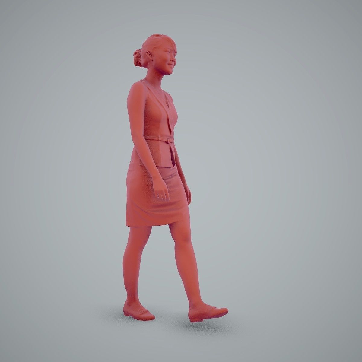 Walking Business Woman with Dress BWom0100-HD2-O02P02-S 3D model_72