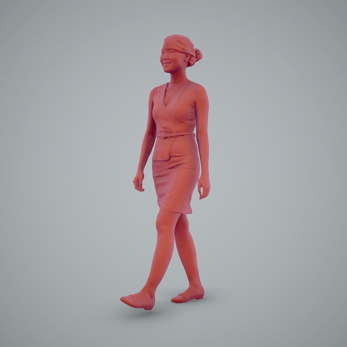 Walking Business Woman with Dress BWom0100-HD2-O02P02-S 3D model_29