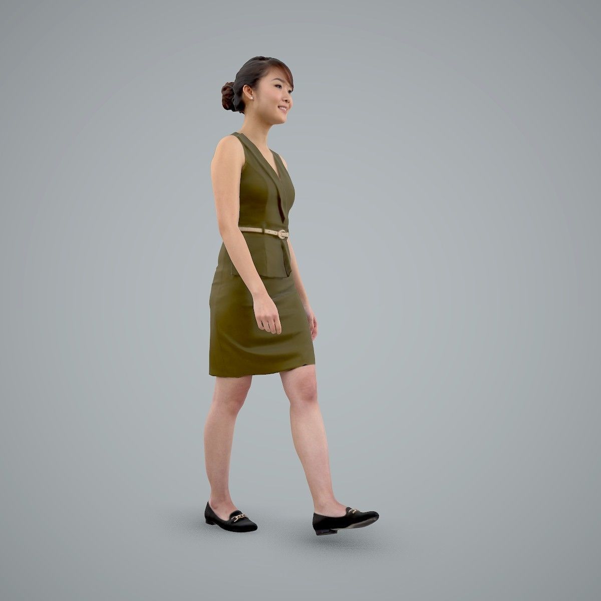 Walking Business Woman with Dress BWom0100-HD2-O02P02-S 3D model_58