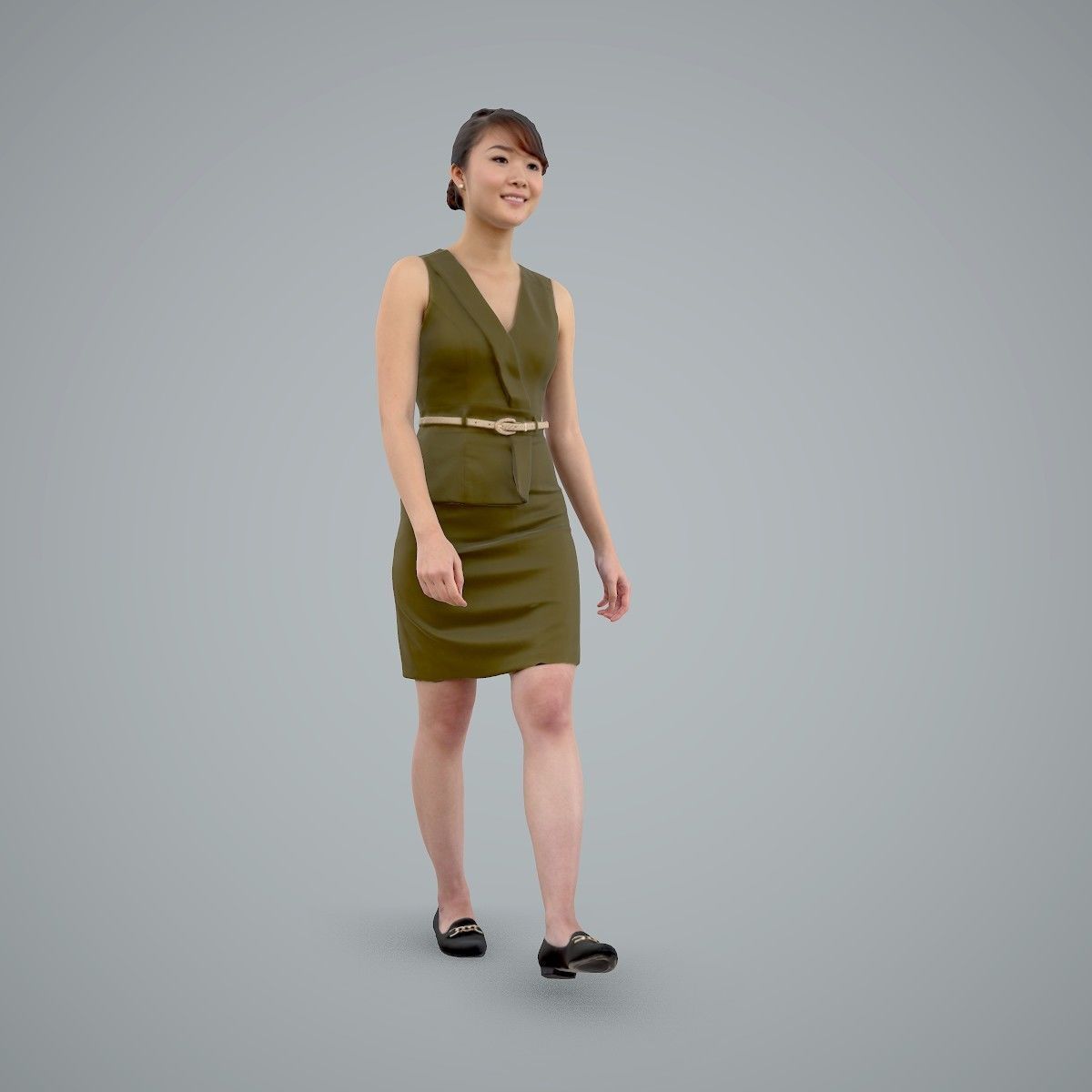 Walking Business Woman with Dress BWom0100-HD2-O02P02-S 3D model_38