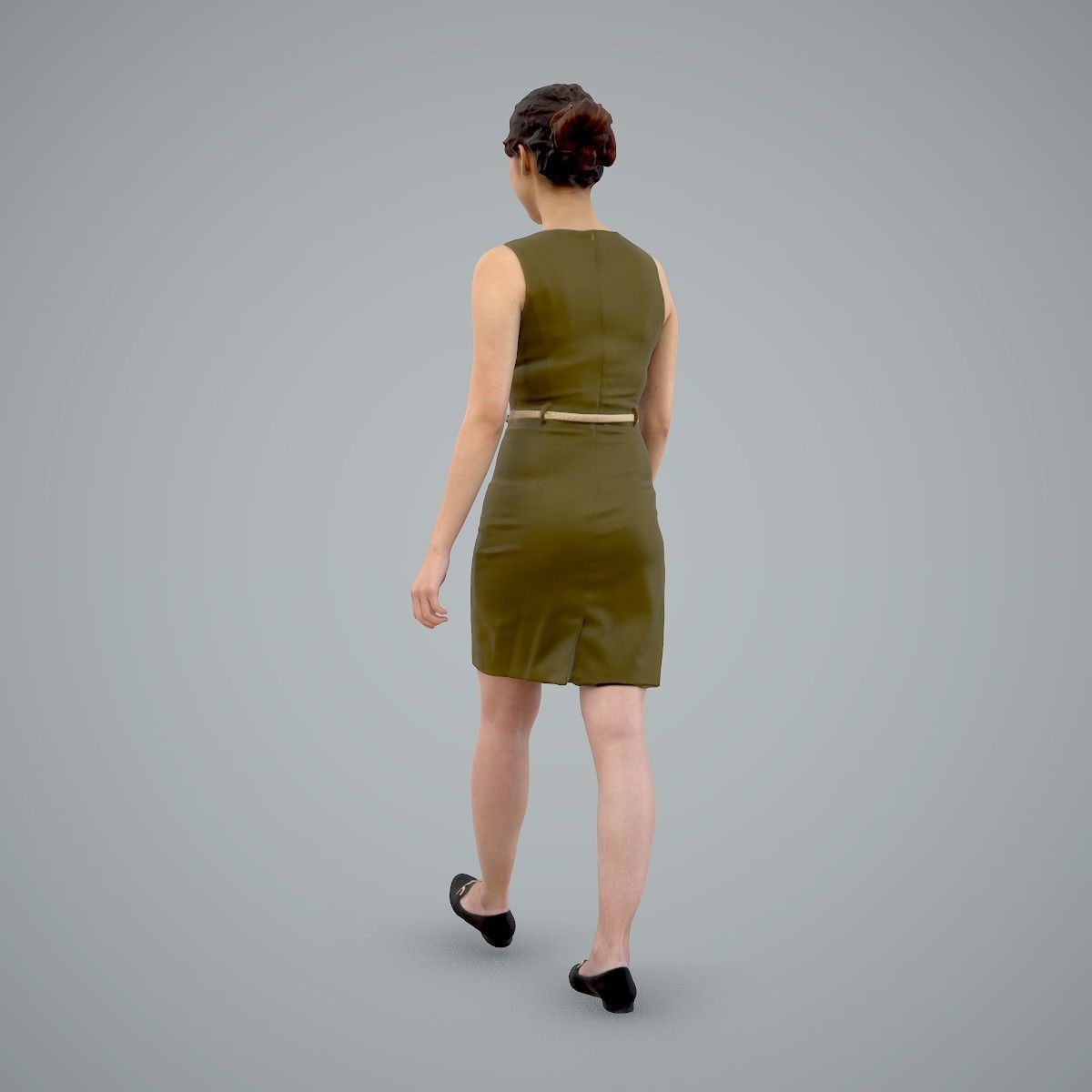 Walking Business Woman with Dress BWom0100-HD2-O02P02-S 3D model_59
