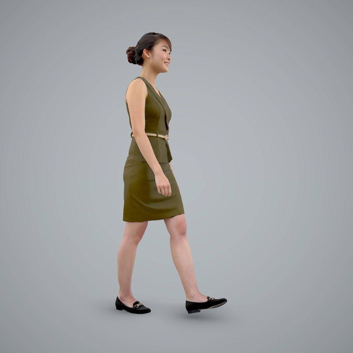 Walking Business Woman with Dress BWom0100-HD2-O02P02-S 3D model_26
