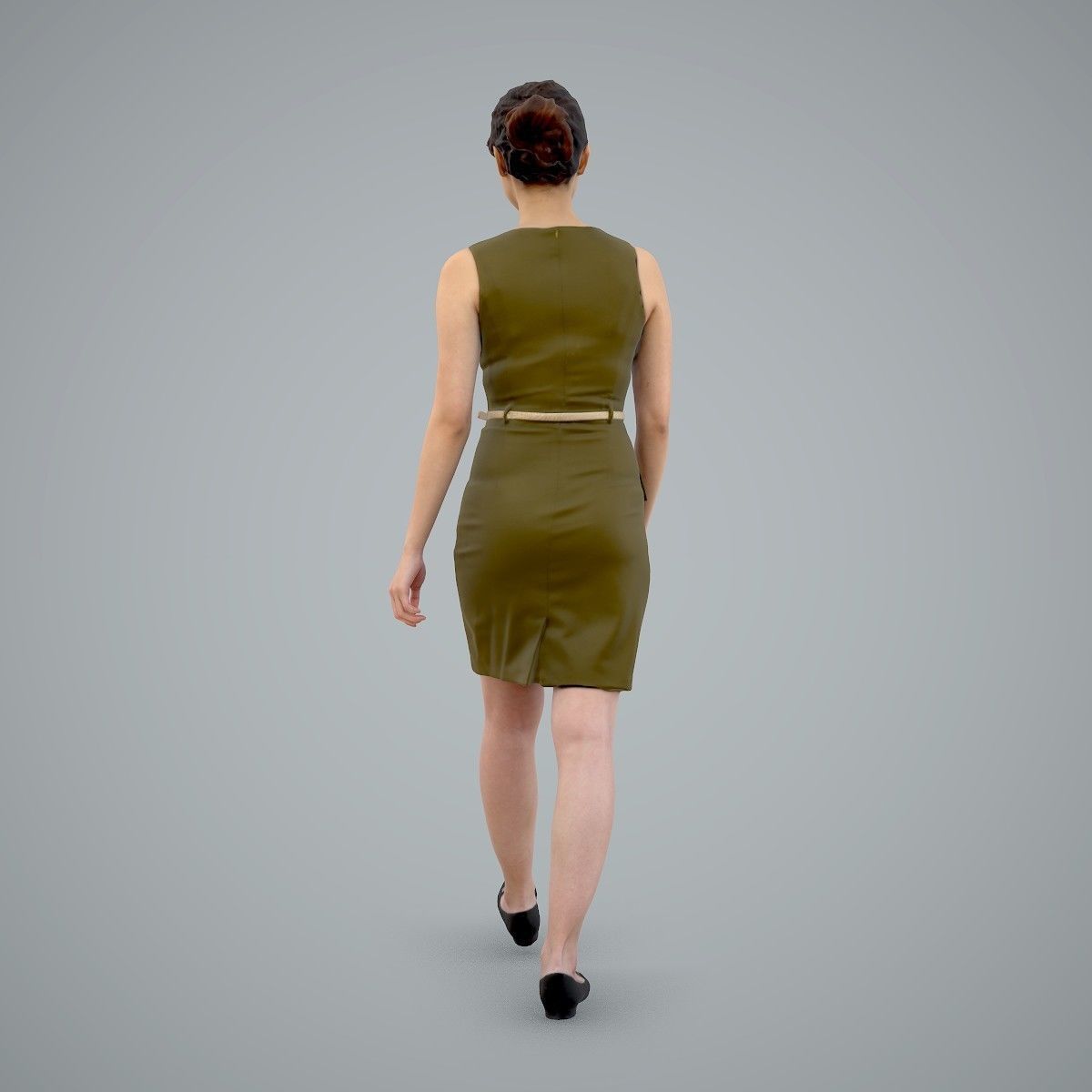 Walking Business Woman with Dress BWom0100-HD2-O02P02-S 3D model_3