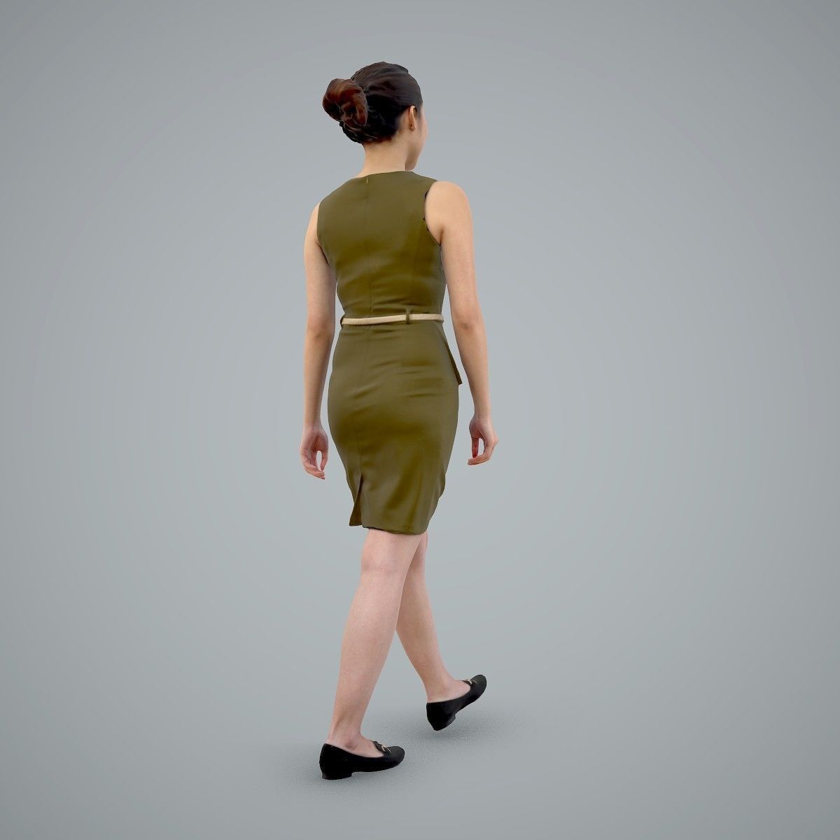Walking Business Woman with Dress BWom0100-HD2-O02P02-S 3D model_32