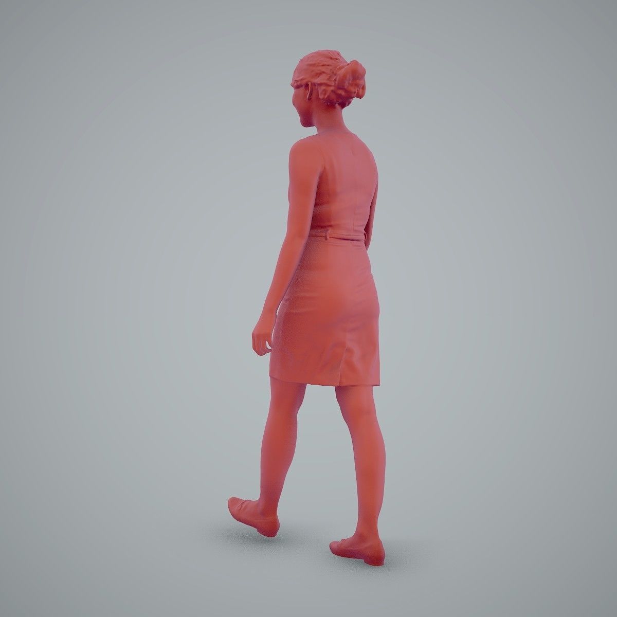 Walking Business Woman with Dress BWom0100-HD2-O02P02-S 3D model_40