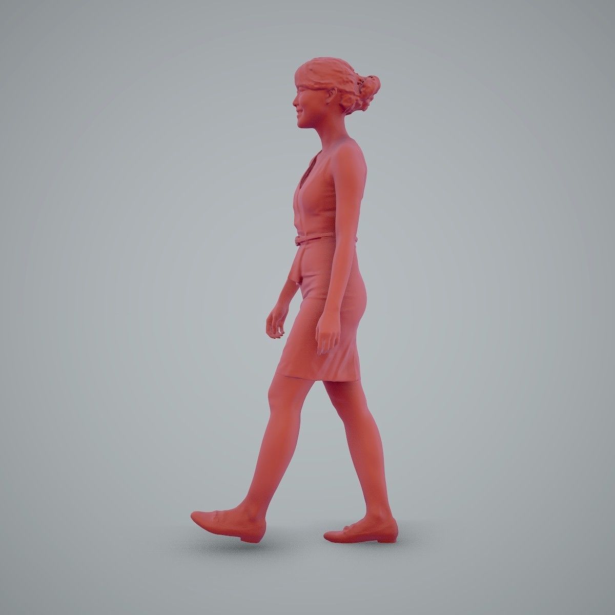 Walking Business Woman with Dress BWom0100-HD2-O02P02-S 3D model_49