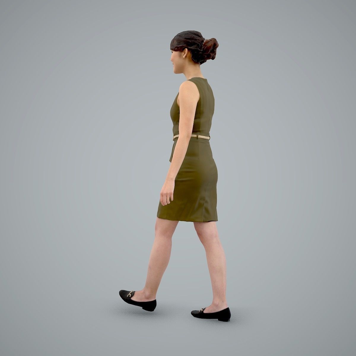 Walking Business Woman with Dress BWom0100-HD2-O02P02-S 3D model_30