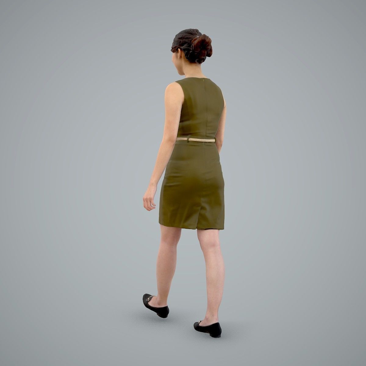 Walking Business Woman with Dress BWom0100-HD2-O02P02-S 3D model_19