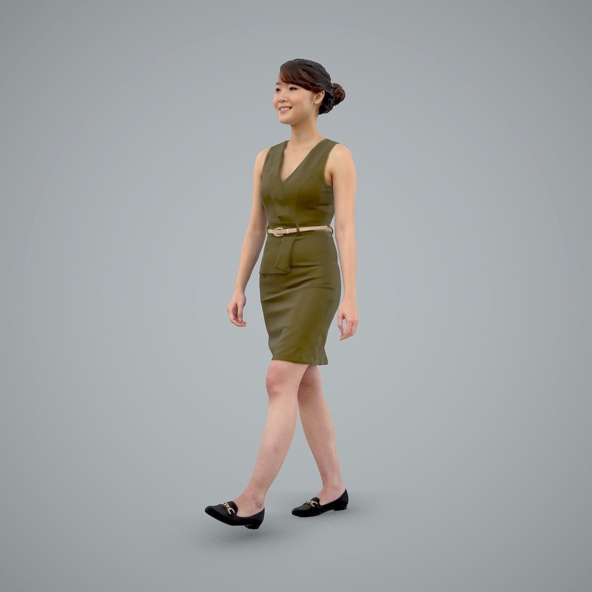Walking Business Woman with Dress BWom0100-HD2-O02P02-S 3D model_46